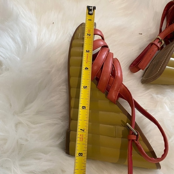 Linea Paolo Bamboo Wedges. Orange/Brown. Sz 8 - Picture 7 of 7